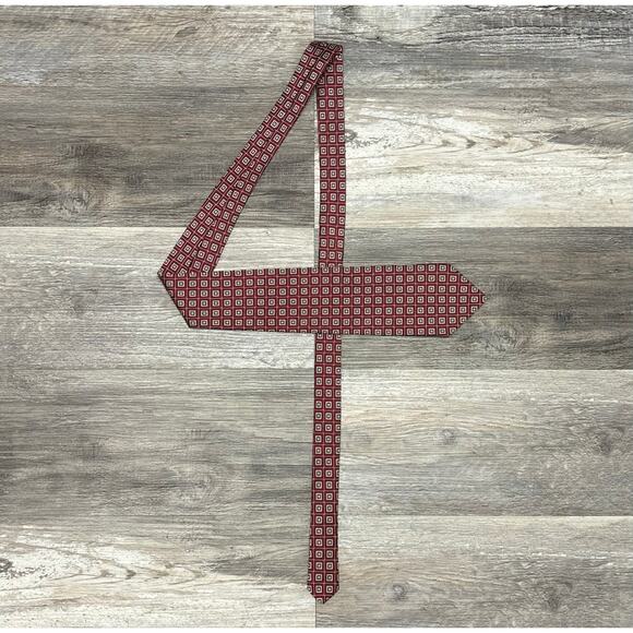 Brooks Brothers Red Blue Geometric Squares Mens 59" Silk Tie USA EUC Vintage - Picture 2 of 7